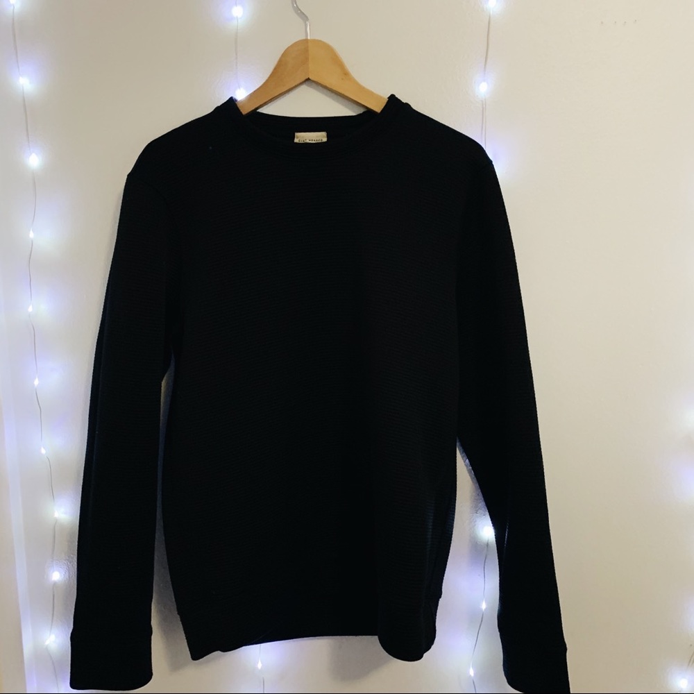 Club Monaco Men's Neoprene Ribbed Crew Neck Black